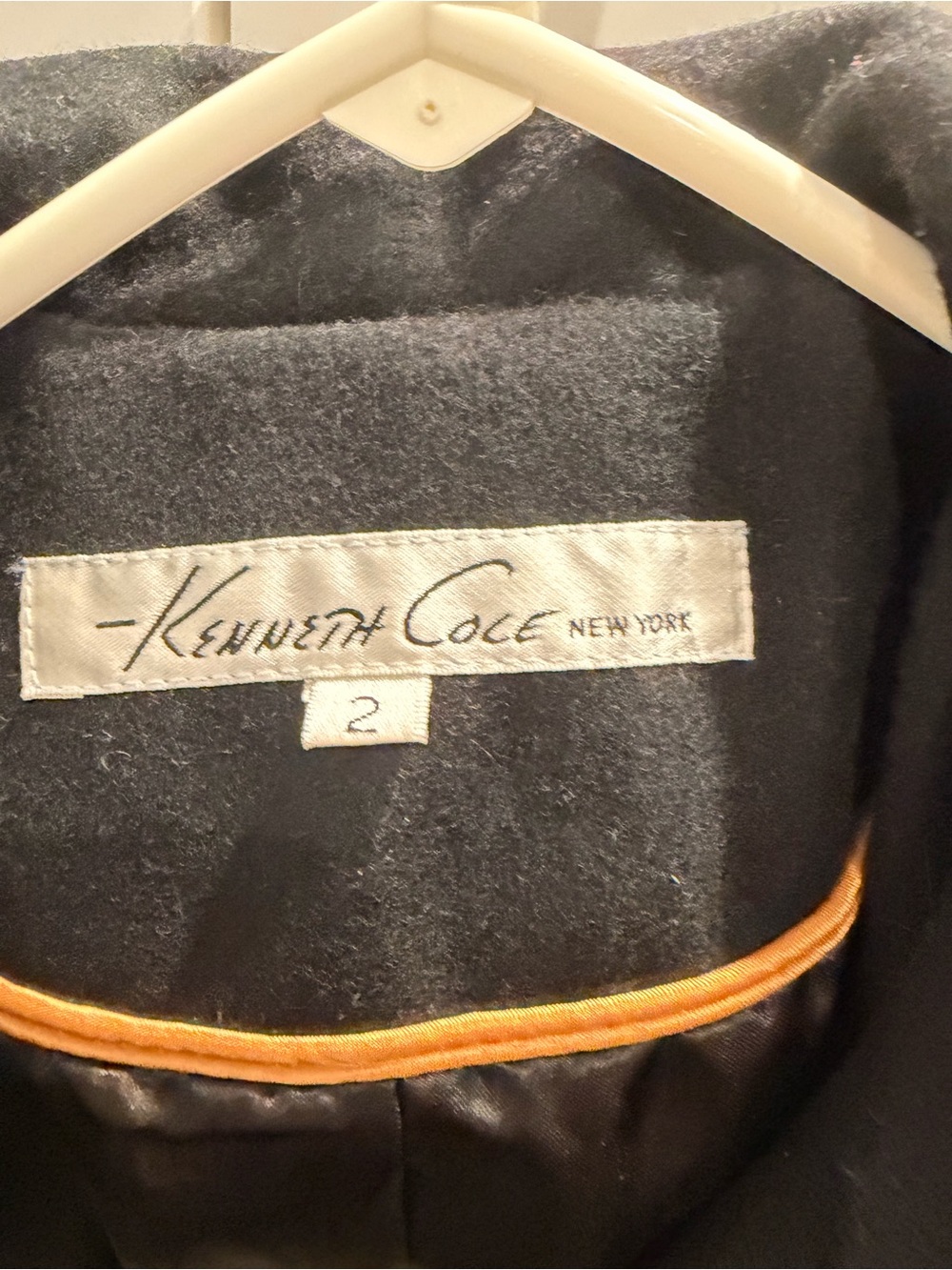 Kenneth Cole Black Blazer with Orange Trim